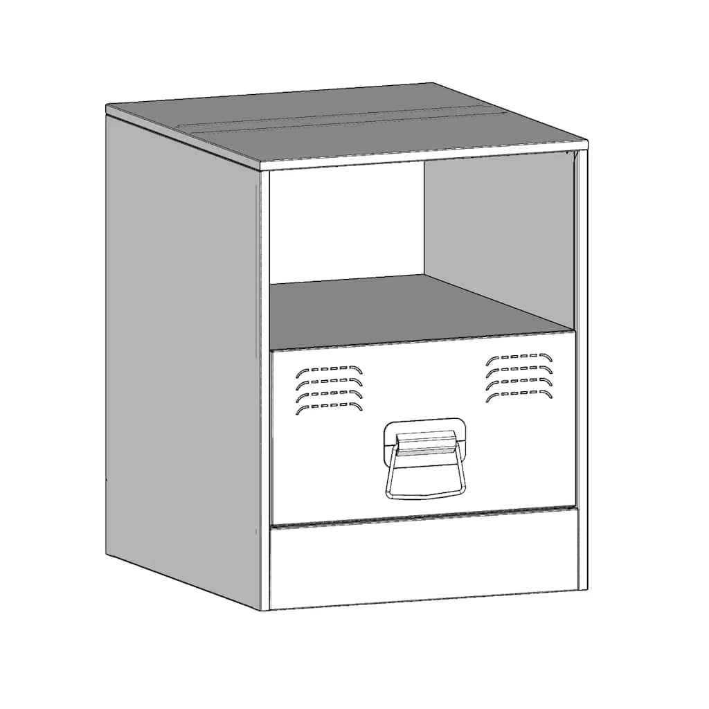 Κομοδίνα 2 τεμ. Ανθρακί 34,5 x 39 x 44 εκ. από Χάλυβα