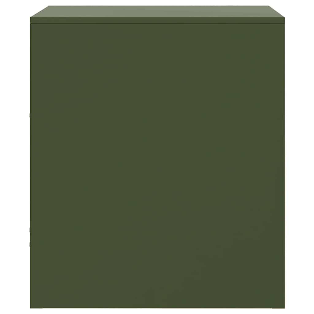 Κομοδίνα 2 τεμ. Πράσινο Λαδί 34,5x39x44 εκ. από Χάλυβα - Pakobazaar