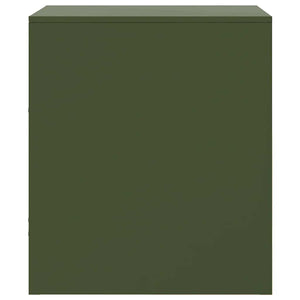 Κομοδίνα 2 τεμ. Πράσινο Λαδί 34,5x39x44 εκ. από Χάλυβα - Pakobazaar