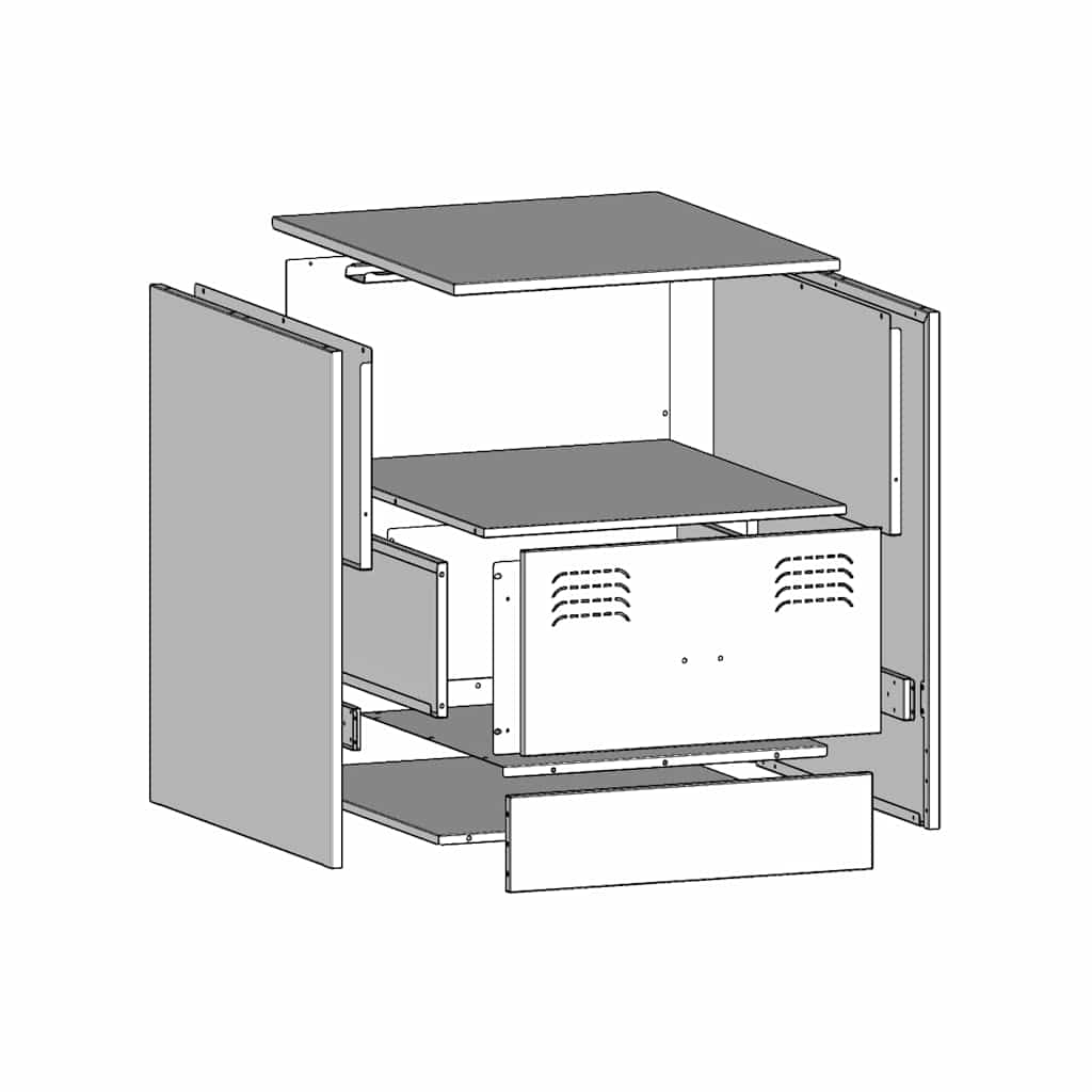 Κομοδίνα 2 τεμ. Λευκό 34,5 x 39 x 44 εκ. από Χάλυβα