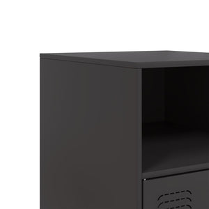 Κομοδίνο Μαύρο 34,5x39x62 εκ. από Χάλυβα