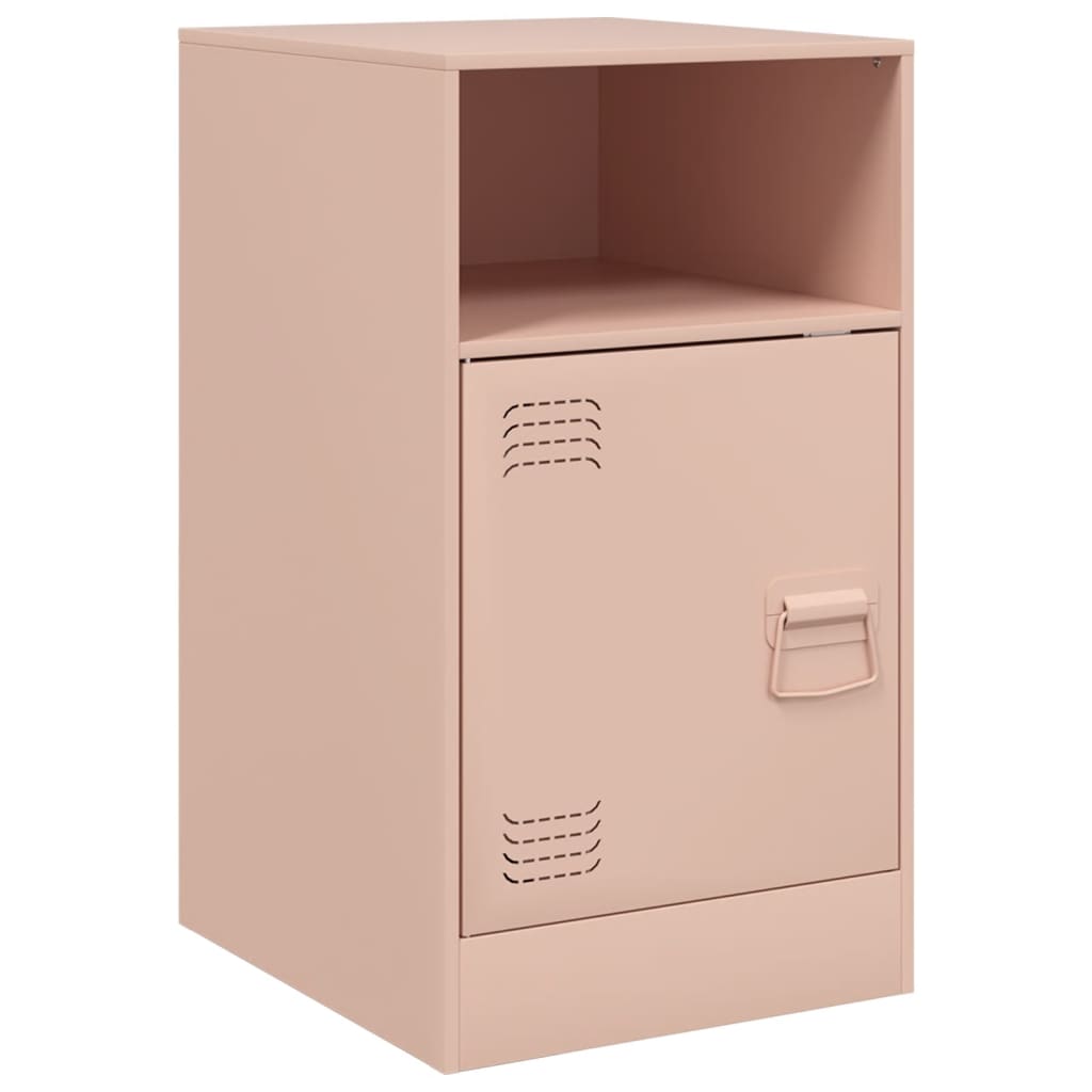 Κομοδίνο Ροζ 34,5x39x62 εκ. από Χάλυβα