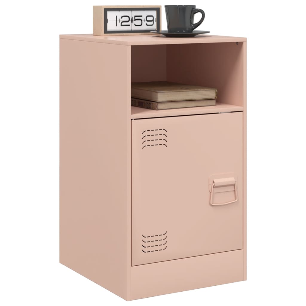 Κομοδίνο Ροζ 34,5x39x62 εκ. από Χάλυβα