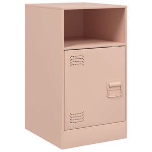 Κομοδίνα 2 τεμ. Ροζ 34,5x39x62 εκ. από Χάλυβα
