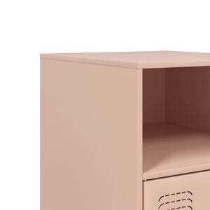 Κομοδίνα 2 τεμ. Ροζ 34,5x39x62 εκ. από Χάλυβα