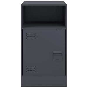 Κομοδίνο Ανθρακί 34,5x39x62 εκ. από Χάλυβα