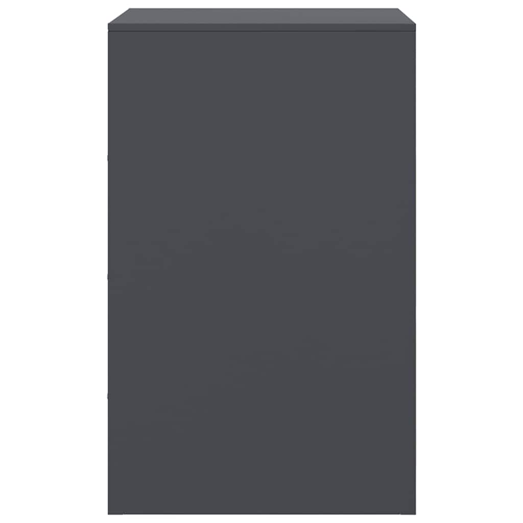 Κομοδίνο Ανθρακί 34,5x39x62 εκ. από Χάλυβα