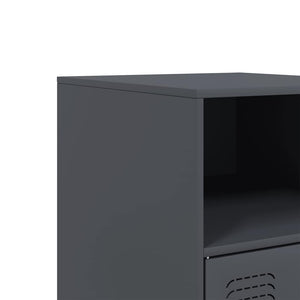 Κομοδίνο Ανθρακί 34,5x39x62 εκ. από Χάλυβα