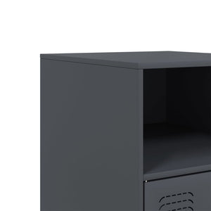Κομοδίνα 2 τεμ. Ανθρακί 34,5x39x62 εκ. από Χάλυβα
