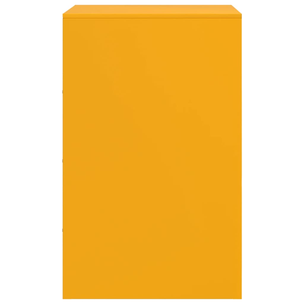 Κομοδίνα 2 τεμ. Μουσταρδί 34,5x39x62 εκ. από Χάλυβα