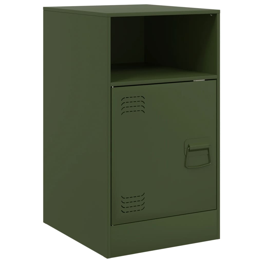 Κομοδίνο Πράσινο Λαδί 34,5x39x62 εκ. από Χάλυβα