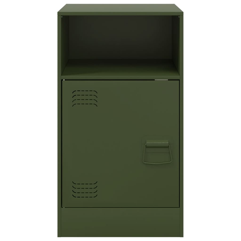 Κομοδίνο Πράσινο Λαδί 34,5x39x62 εκ. από Χάλυβα
