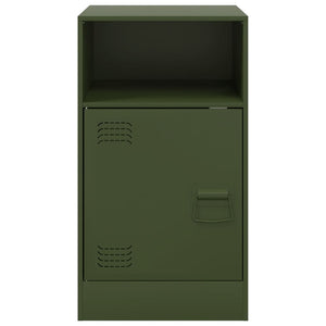 Κομοδίνο Πράσινο Λαδί 34,5x39x62 εκ. από Χάλυβα