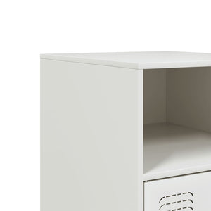 Κομοδίνο Λευκό 34,5x39x62 εκ. από Χάλυβα - Pakobazaar