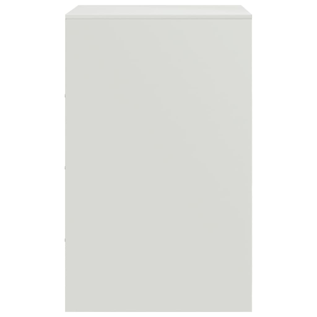 Κομοδίνα 2 τεμ. Λευκό 34,5x39x62 εκ. από Χάλυβα