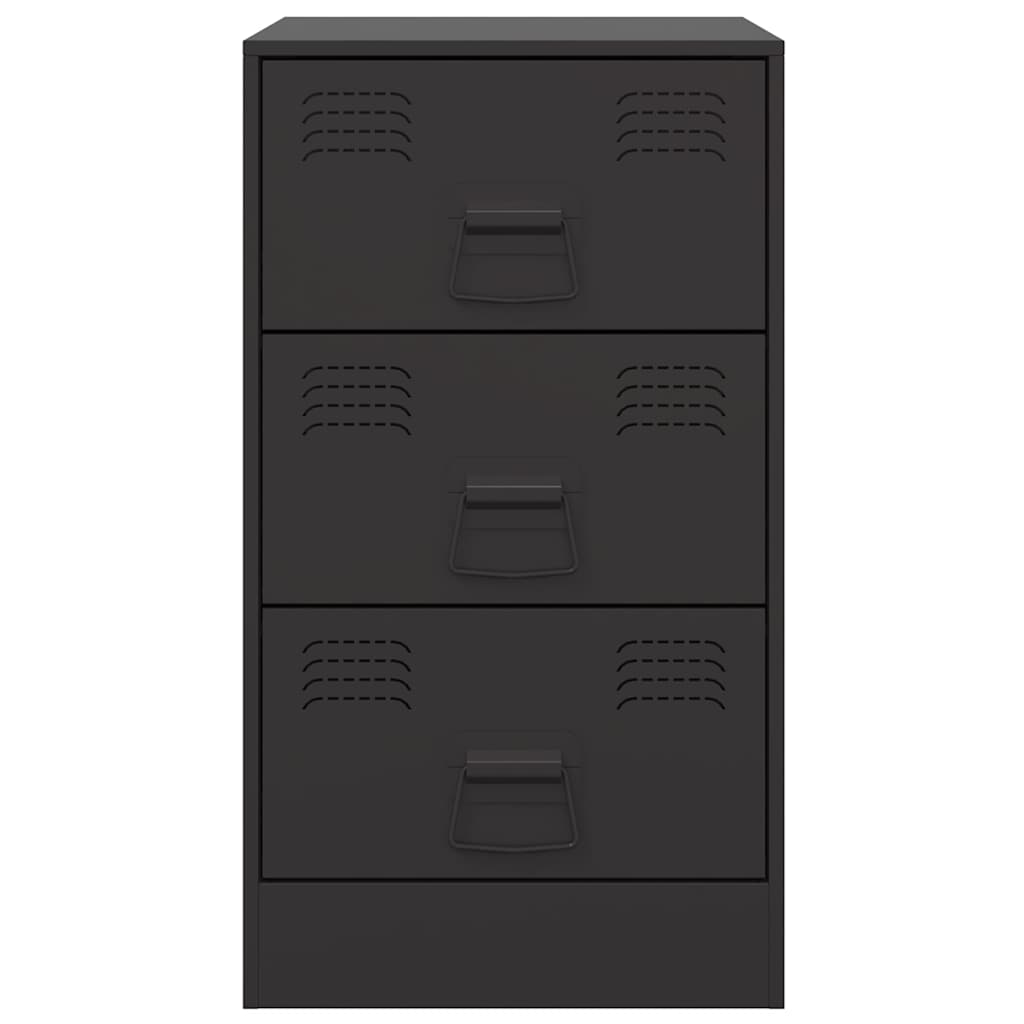 Κομοδίνο Μαύρο 34,5x39x62 εκ. από Χάλυβα