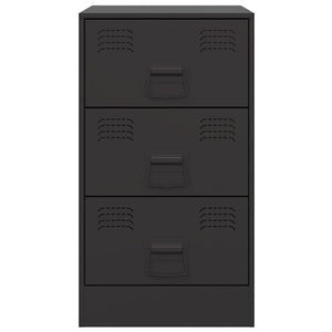 Κομοδίνο Μαύρο 34,5x39x62 εκ. από Χάλυβα