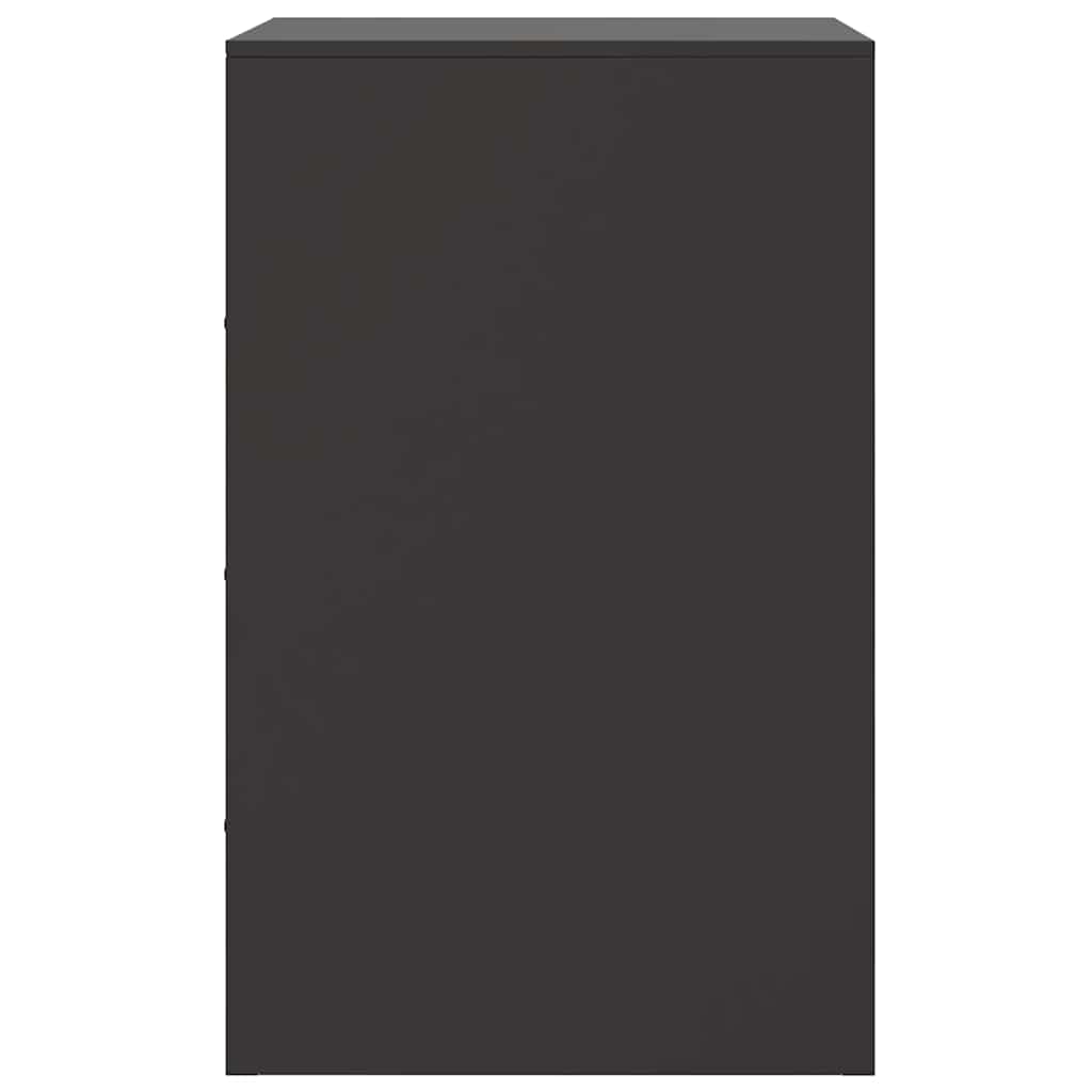 Κομοδίνα 2 τεμ. Μαύρα 34,5x39x62 εκ. από Χάλυβα