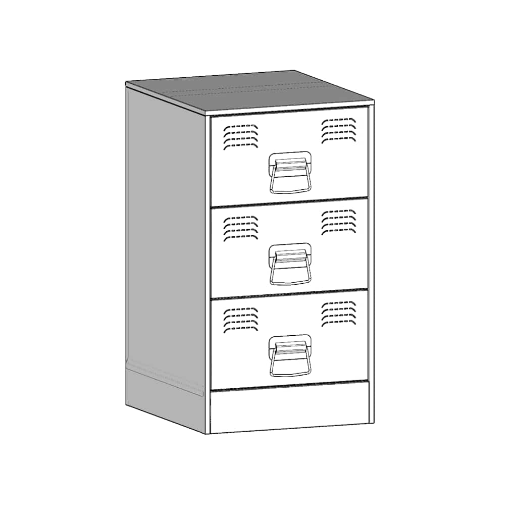 Κομοδίνο Ροζ 34,5x39x62 εκ. από Χάλυβα