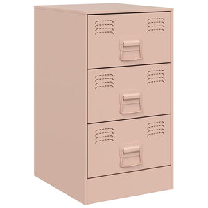 Κομοδίνο Ροζ 34,5x39x62 εκ. από Χάλυβα