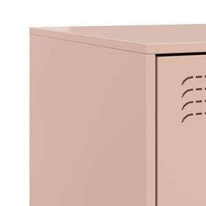 Κομοδίνο Ροζ 34,5x39x62 εκ. από Χάλυβα