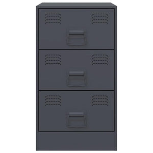 Κομοδίνα 2 τεμ. Ανθρακί 34,5x39x62 εκ. από Χάλυβα