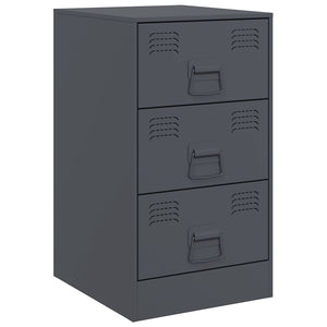 Κομοδίνα 2 τεμ. Ανθρακί 34,5x39x62 εκ. από Χάλυβα