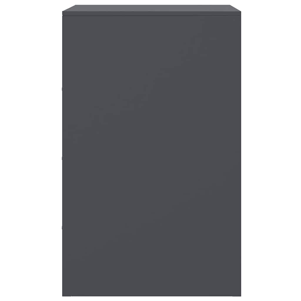 Κομοδίνα 2 τεμ. Ανθρακί 34,5x39x62 εκ. από Χάλυβα