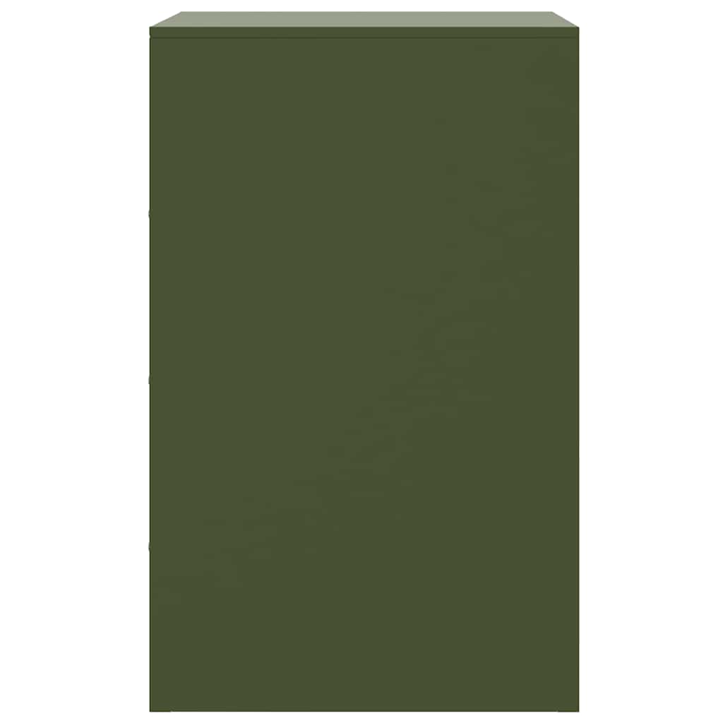 Κομοδίνο Πράσινο Λαδί 34,5x39x62 εκ. από Χάλυβα