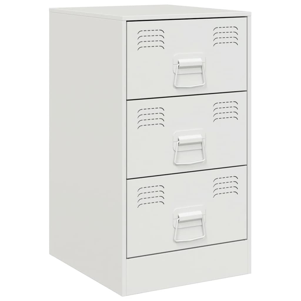 Κομοδίνο Λευκό 34,5x39x62 εκ. από Χάλυβα