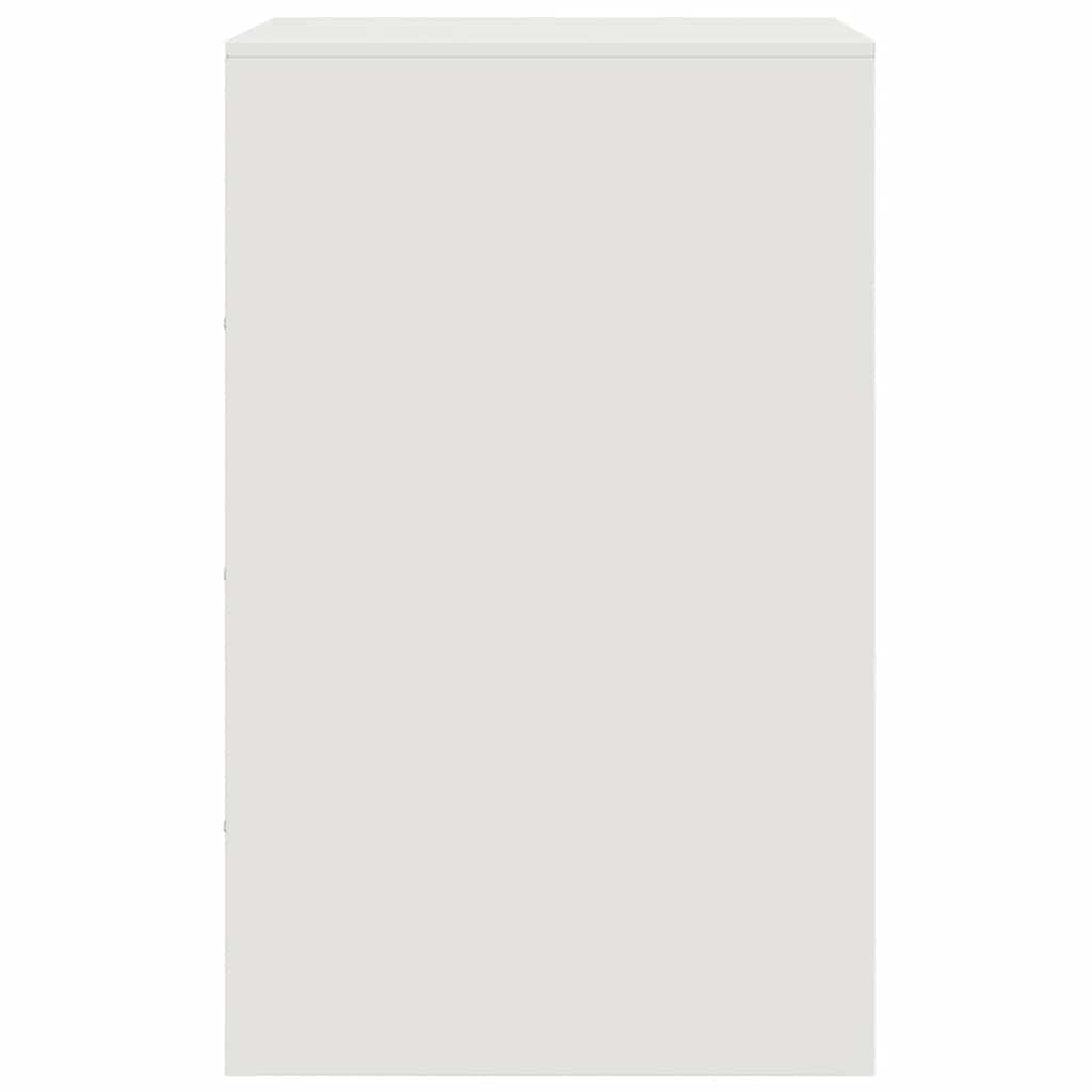 Κομοδίνο Λευκό 34,5x39x62 εκ. από Χάλυβα