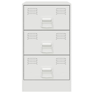 Κομοδίνα 2 τεμ. Λευκό 34,5x39x62 εκ. από Χάλυβα