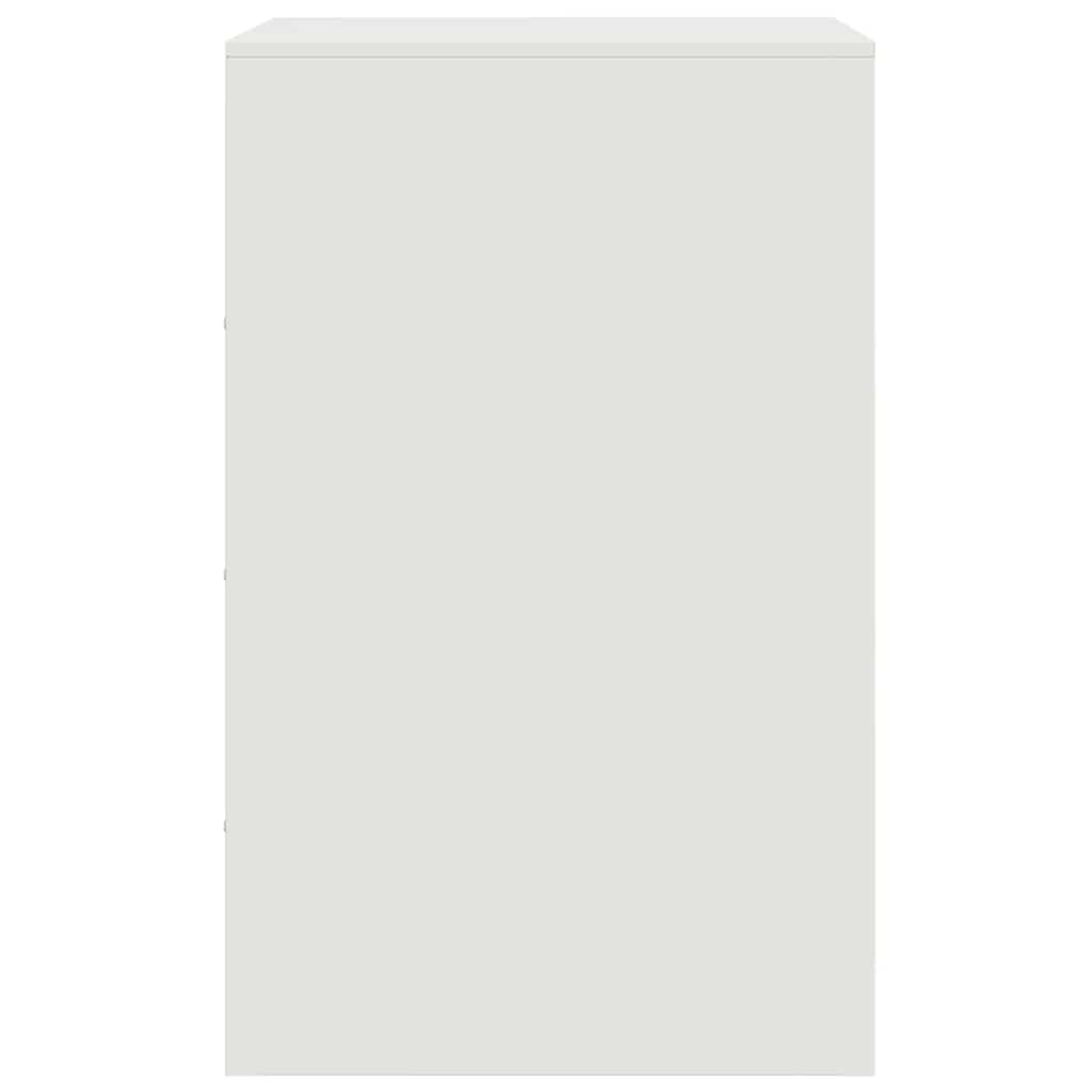 Κομοδίνα 2 τεμ. Λευκό 34,5x39x62 εκ. από Χάλυβα