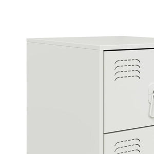 Κομοδίνα 2 τεμ. Λευκό 34,5x39x62 εκ. από Χάλυβα