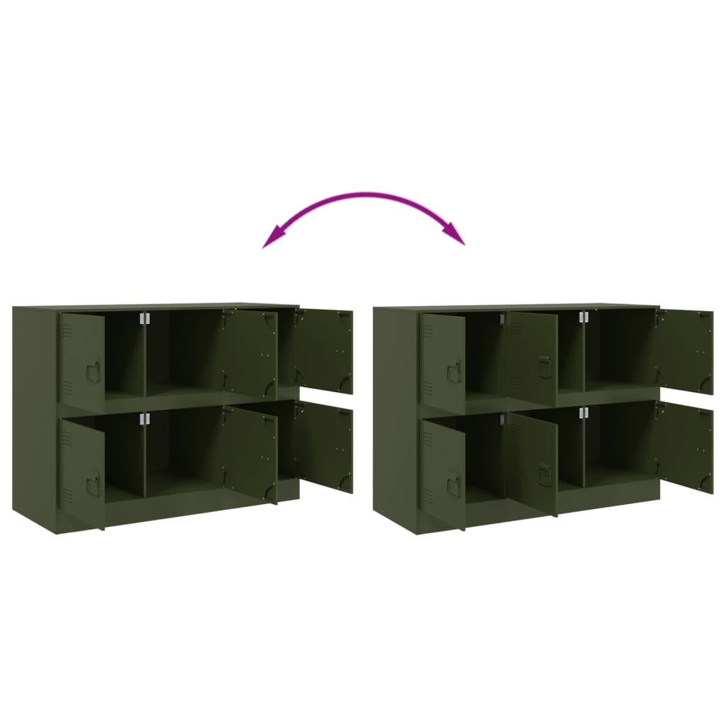 Ντουλάπι Πράσινο Λαδί 99x39x73 εκ. από Ατσάλι