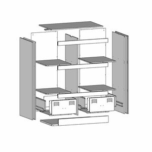 Ντουλάπι Μαύρο 67x39x95 εκ. από Ατσάλι