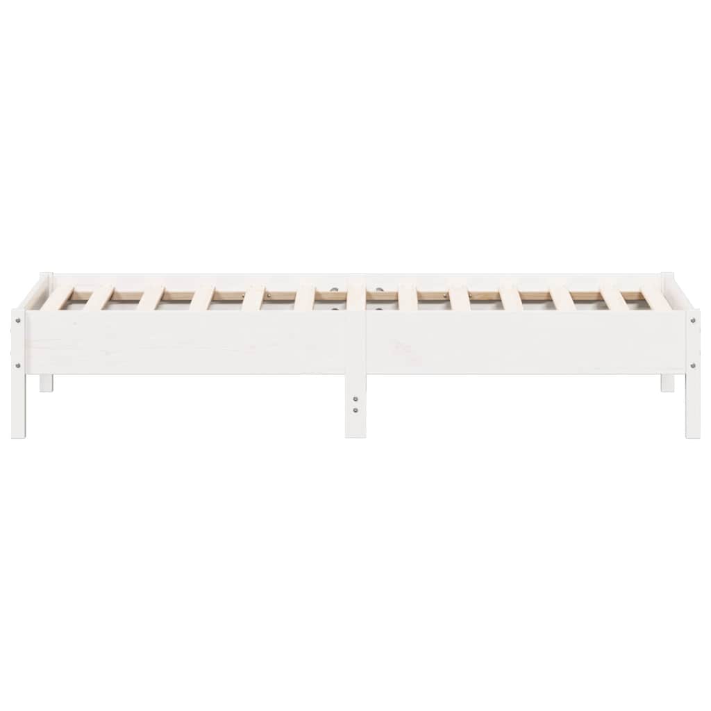 Σκελετός Κρεβ. Χωρίς Στρώμα Λευκό 75x190 εκ Μασίφ Πεύκο