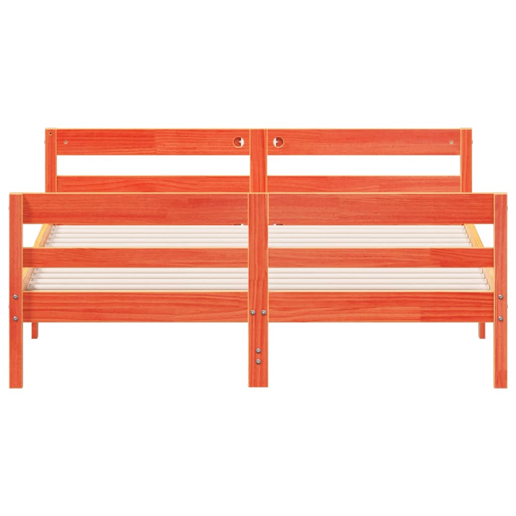 Σκελετός Κρεβ. Χωρίς Στρώμα Καφέ Κεριού 120x200 εκ Μασίφ Πεύκο - Pakobazaar