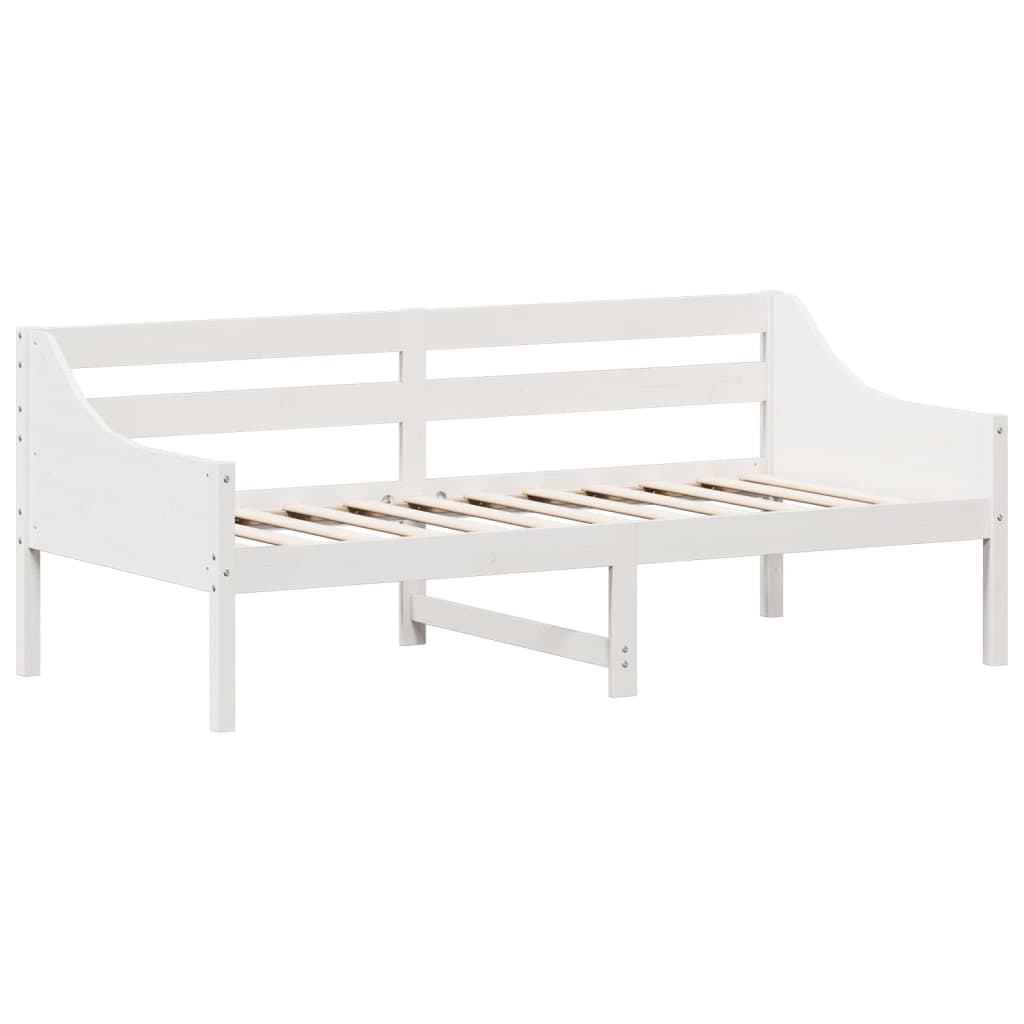 Κρεβάτι ημέρας χωρίς στρώμα Λευκό 75x190 cm Στερεό ξύλο πεύκο