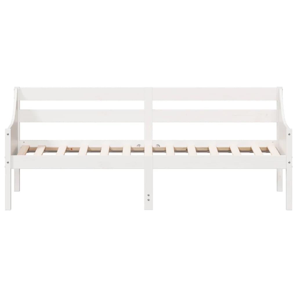 Κρεβάτι ημέρας χωρίς στρώμα Λευκό 75x190 cm Στερεό ξύλο πεύκο