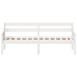 Κρεβάτι ημέρας χωρίς στρώμα Λευκό 75x190 cm Στερεό ξύλο πεύκο