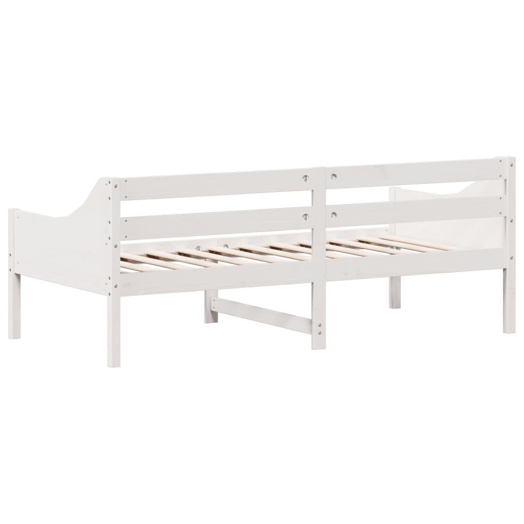 Κρεβάτι ημέρας χωρίς στρώμα Λευκό 75x190 cm Στερεό ξύλο πεύκο