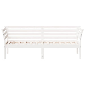 Κρεβάτι ημέρας χωρίς στρώμα Λευκό 75x190 cm Στερεό ξύλο πεύκο