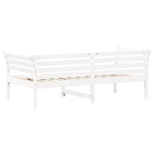 Κρεβάτι ημέρας χωρίς στρώμα Λευκό 75x190 cm Στερεό ξύλο πεύκο