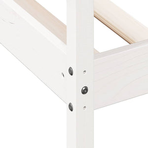 Κρεβάτι ημέρας χωρίς στρώμα Λευκό 75x190 cm Στερεό ξύλο πεύκο