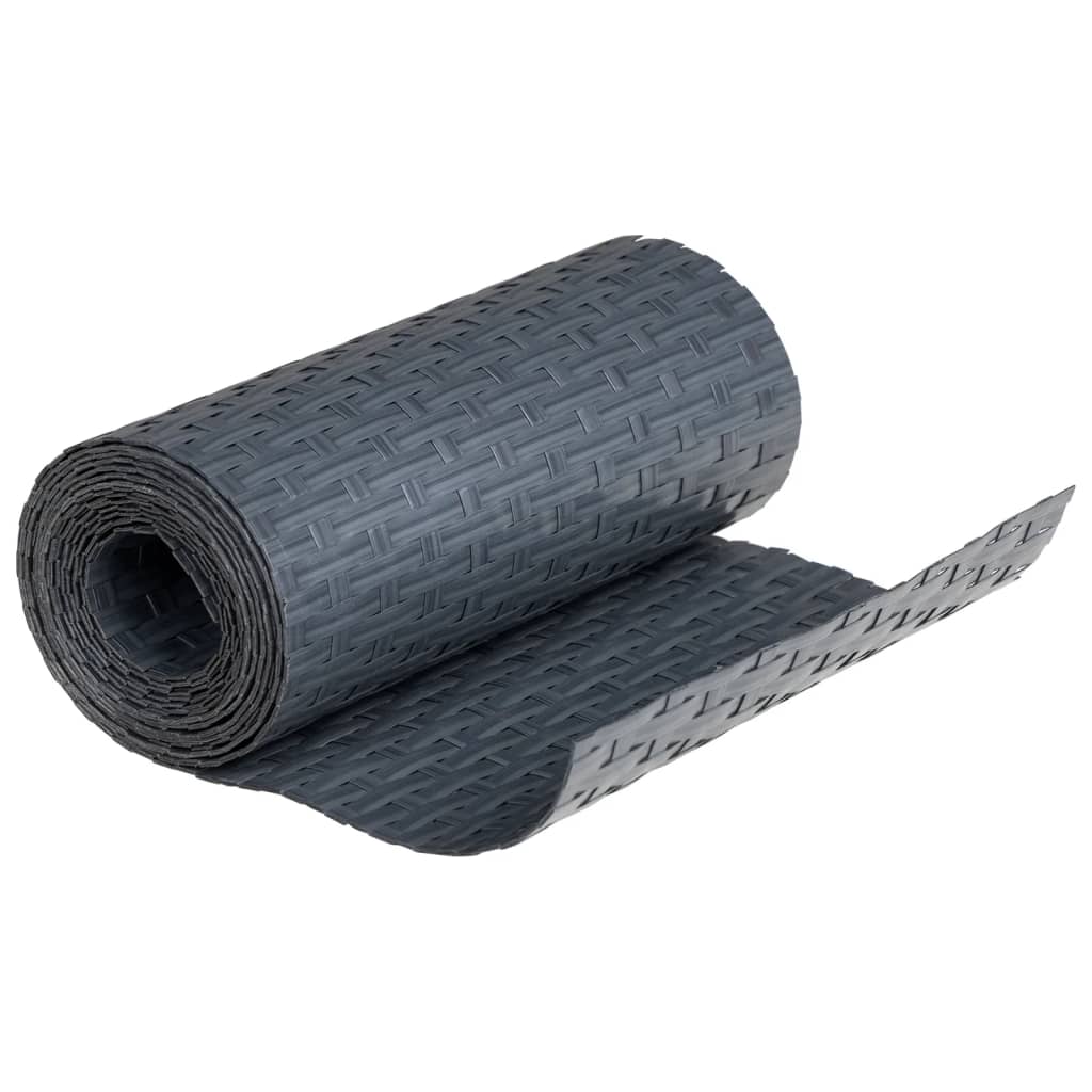 Διαχωριστικό Βεράντας 10 τεμ. Ανθρακί 255x19 εκ. Συνθ. Ρατάν - PAKOBAZAAR