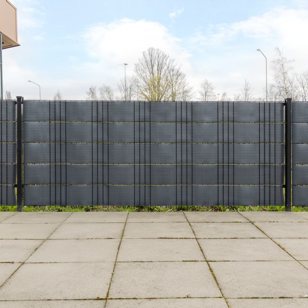 Διαχωριστικό Βεράντας 10 τεμ. Ανθρακί 255x19 εκ. Συνθ. Ρατάν - PAKOBAZAAR