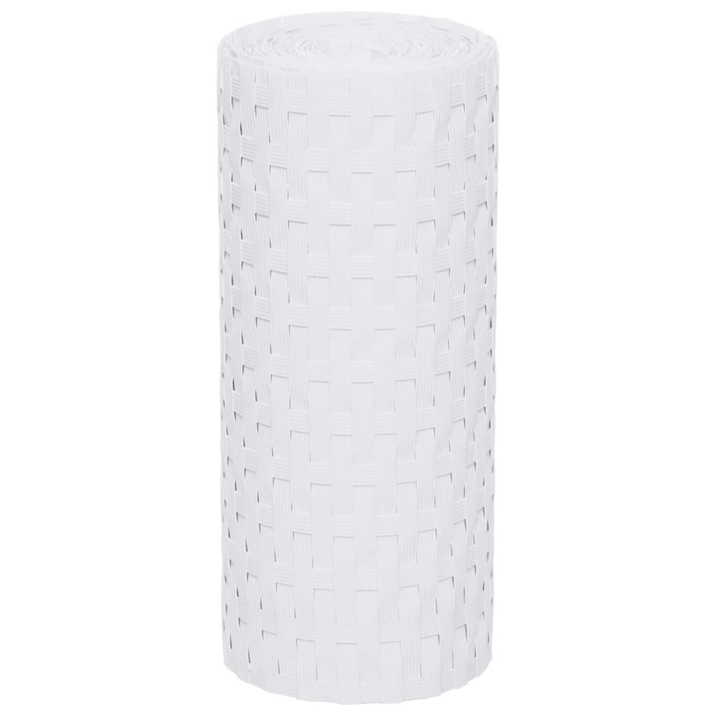 Διαχωριστικό Βεράντας 5 τεμ. Λευκό 255x19 εκ. Συνθετικό Ρατάν - PAKOBAZAAR