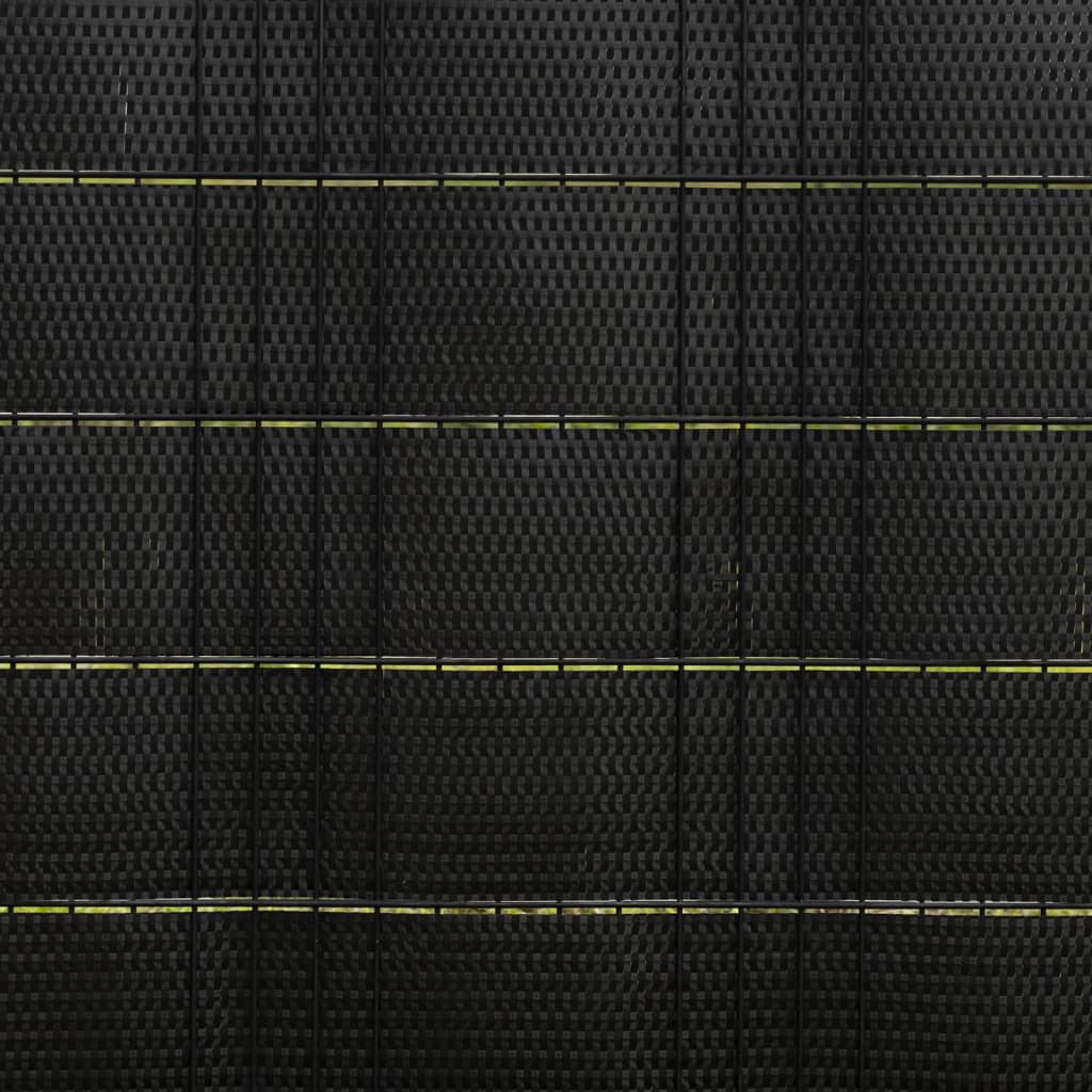 Διαχωριστικά Βεράντας 5 τεμ. Μαύρο 255x19 εκ. Συνθετικό Ρατάν - PAKOBAZAAR