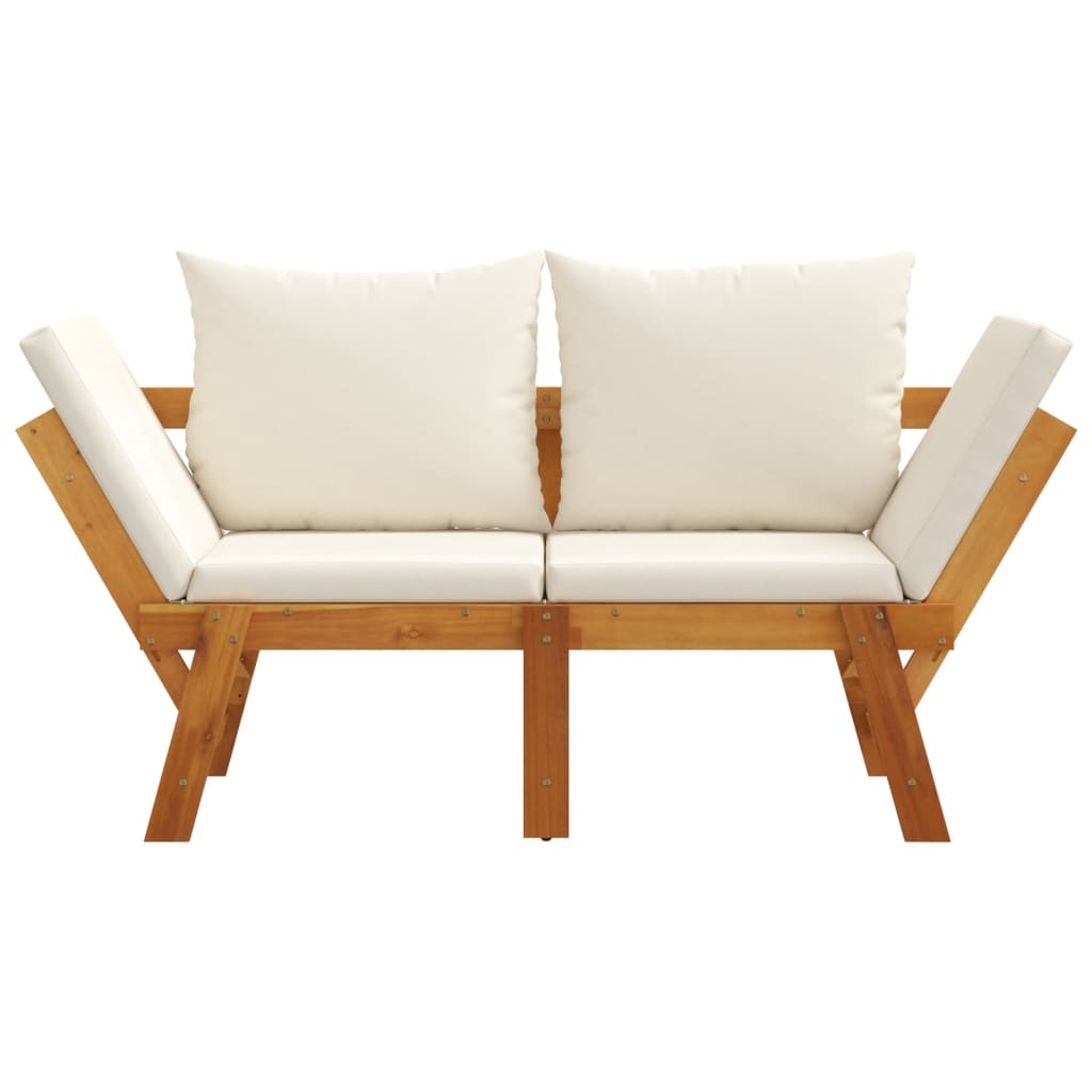 Παγκάκι Κήπου 2 Σε 1 Μασίφ Ξύλο Ακακίας με Μαξιλάρια